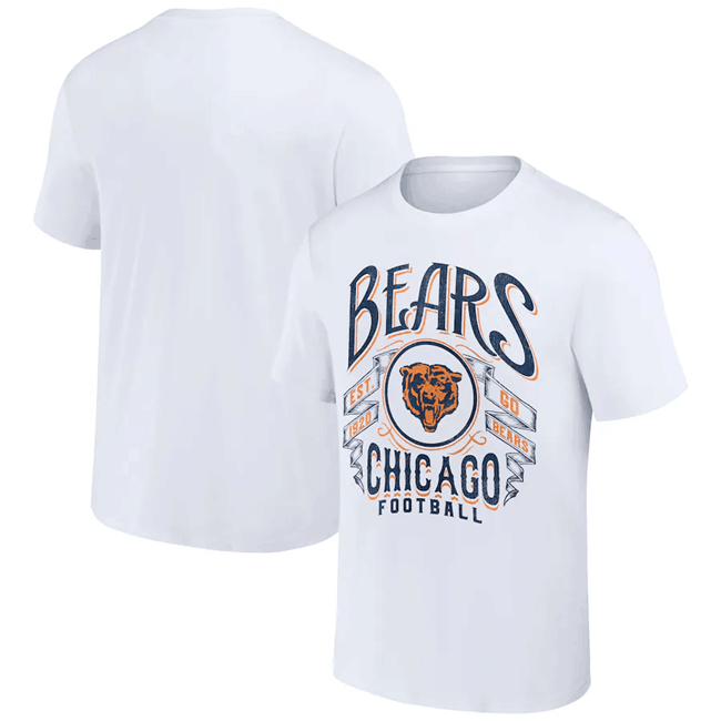 Men's Chicago Bears White x Darius Rucker Collection Vintage Football T-Shirt Men's Chicago Bears White x Darius Rucker Collection Vintage Football T-Shirt